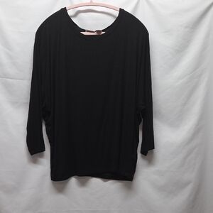 Kenar Top Batwing Sleeves Black XL Scoop Neck Casual Flattering 3/4 Sleeves